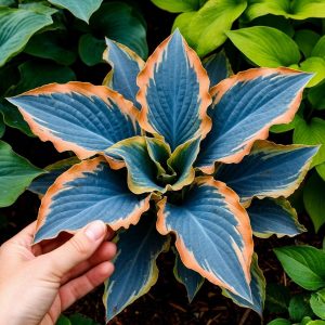 Хоста Океан Вью купить по цене от 960р. в интернет-магазине «Посадика» с доставкой почтой в в Хадыженске и по всей России – [изображение №1].