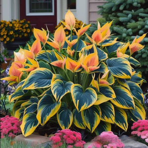 Хоста Флейм Данс купить по цене от 650р. в интернет-магазине «Посадика» с доставкой почтой в в Хадыженске и по всей России – [изображение №1].